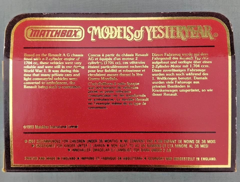 Matchbox Models of Yesteryear Y-25 1910 Renault Ambulance - Image 2 of 4