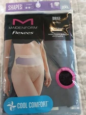 NEW SIZE 2XL WOMEN MAIDENFORM FLEXEES COOL COMFORT FIRM BLACK LACE BRIEF