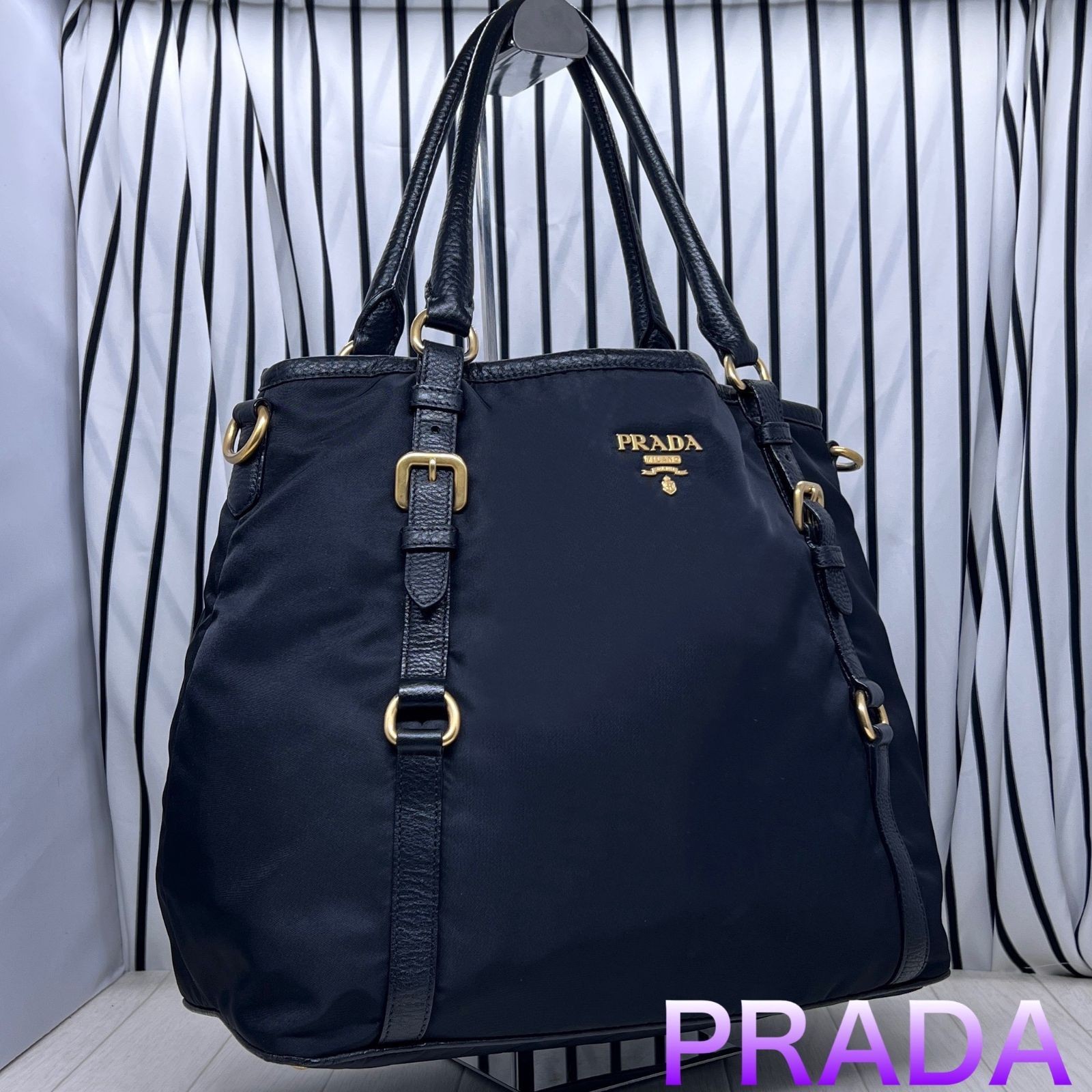 Prestige PRADA A4 Gold Plated Tote Bag Excellent Condition