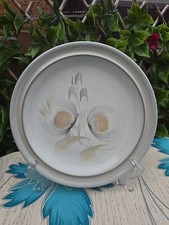Vintage Retro Denby Whisper Grey Floral Dinner Rimmed Salad Dessert  Plate 8¼"