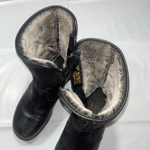 TOE WARMERS CANADA BLACK Leather FUR LINED Zip up Winter BOOTS T08665 WOMEN 7.5M - Picture 3 of 18
