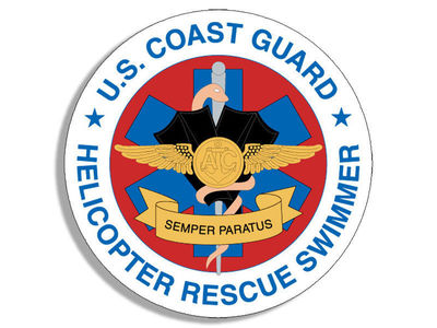 8cm 2xAufkleber Uscgc Coast Guard Helicopter Rescue Swimmer Seal F3248