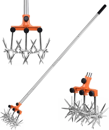 Rotary Cultivator Garden Rotary Tiller Adjustable Stainless Steel Poles Hand