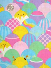 Easter Egg Chicks Multi Color Cotton Fabric CP35615 Springs Packed Eggs By Yard