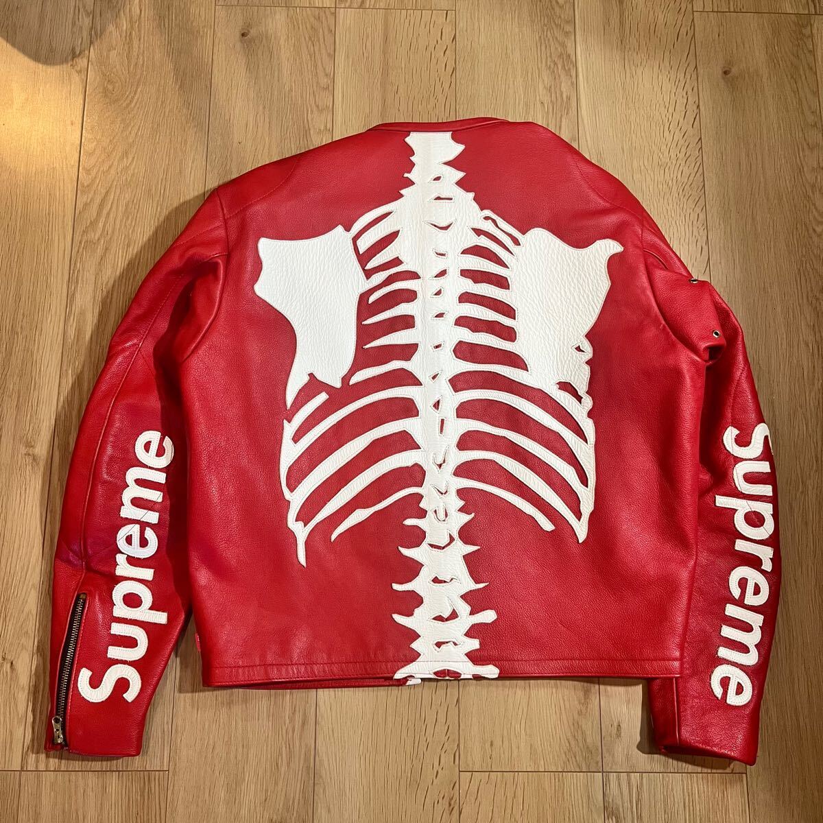 Supreme Vanson Leather Bones Jacket RED M Size Red Red Supreme Vanson Leather Bones Jacket RED M Size Red Red