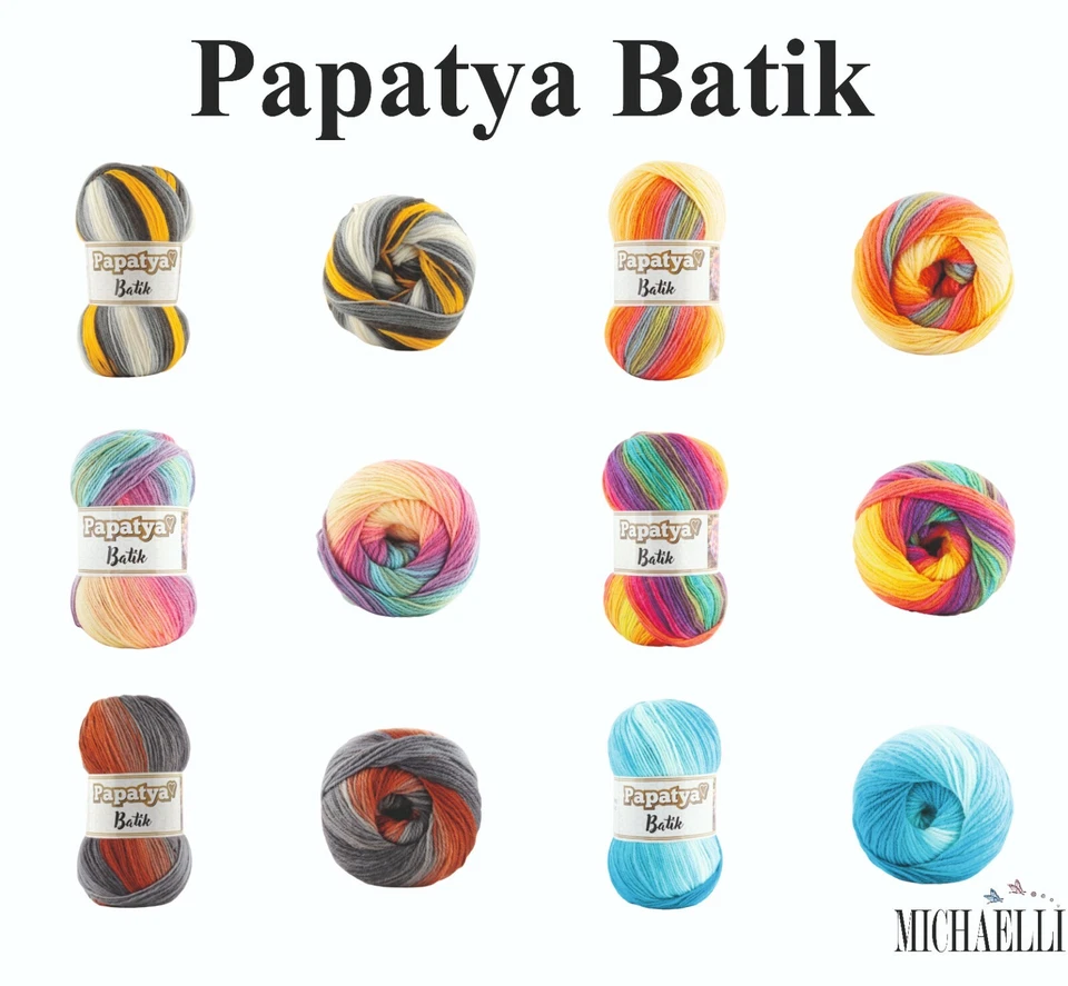 Papatya Batik 100% Acrylwolle mit wunderschönem Farbverlauf