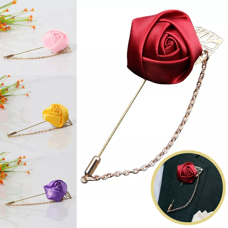 Rose Flower Lapel Pins, Flower Pins