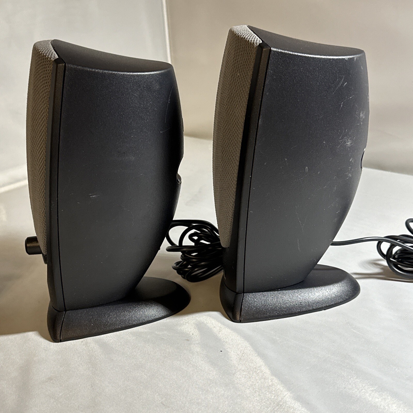 DELL A215 Computer Stereo Speakers Multimedia Set Of 2 Wired Grey No AC Adapter eBay