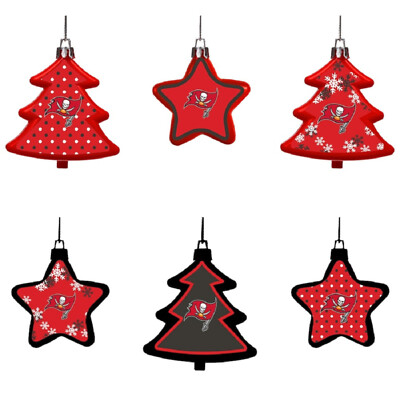 NFL Tampa Bay Buccaneers Décoration D'Arbre Tree Étoile 6-Pack Ornement Set