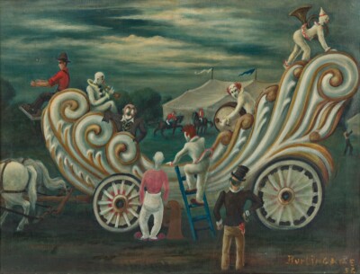 DENNIS BURLINGAME : Circus Scene : Archival Art Print