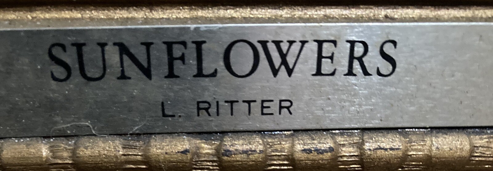 "Sunflowers" Antique Painting by L. Ritter Home Interior Decor Framed