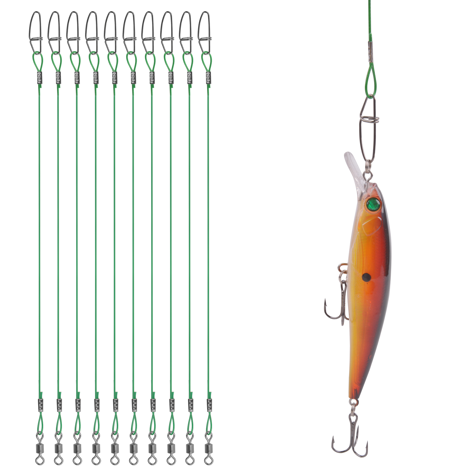 19.7"/150LB Fishing Wire Leader Line 7X Steel Fishing Leaders with