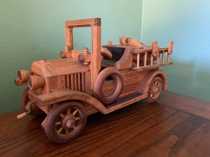 antique wooden fire truck