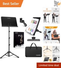 Music Stand Steel Height Adjustable 67in with Carrying Bag Clip Desktop