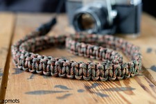 Braided Camera Strap in Fall Camo by apmots - Paracord Shoulder Sling DSLR