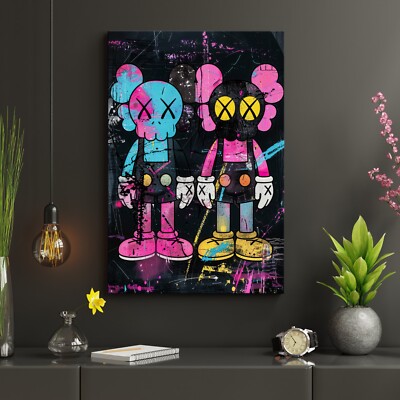   Wandbild, Kaws Abstrakte Pop Art, Street Art Kunst Acrylglas, Leinwand, Poster