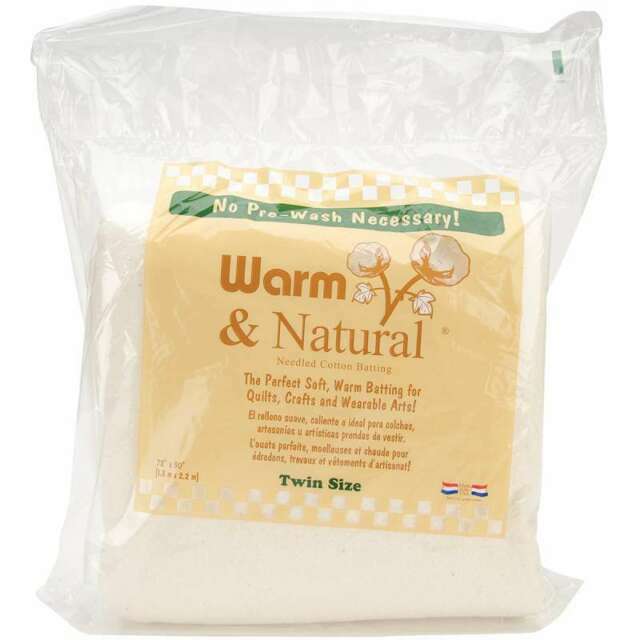 Twin 1 Pack Warm Company Batting 2391 72-Inch by 90-Inch Warm and Natural Cotton Batting New Version