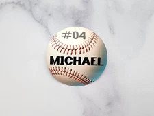 Holographic Custom Baseball Stickers – Personalized Name & Number Team Decals