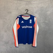 England Team Jersey Long Slevee Cricket Shirt Adidas Polyester Woman Size 12