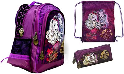 Ever After High - 3tlg Set - Super Rucksack/Schulrucksack 38 cm x 29 cm x 17 cm