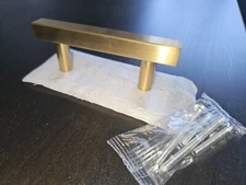 5 Pack 2" Brass Square modern Bathroom Kitchen cabinet  handle set 