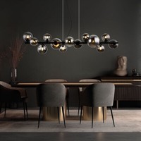 Pendelleuchte HäNgelampe Pendellampe Led Wohnzimmerlampe 13 Flammig Rauchfarben