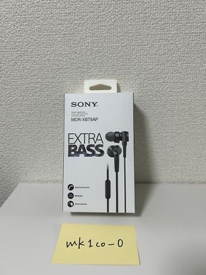 SONY earphone deep bass model MDR-XB75AP B canal type From Japan