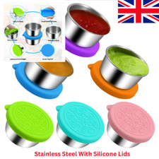 8pcs Condiment Containers & Lids Small Food Storage Air Tight No Spill Salad Pot