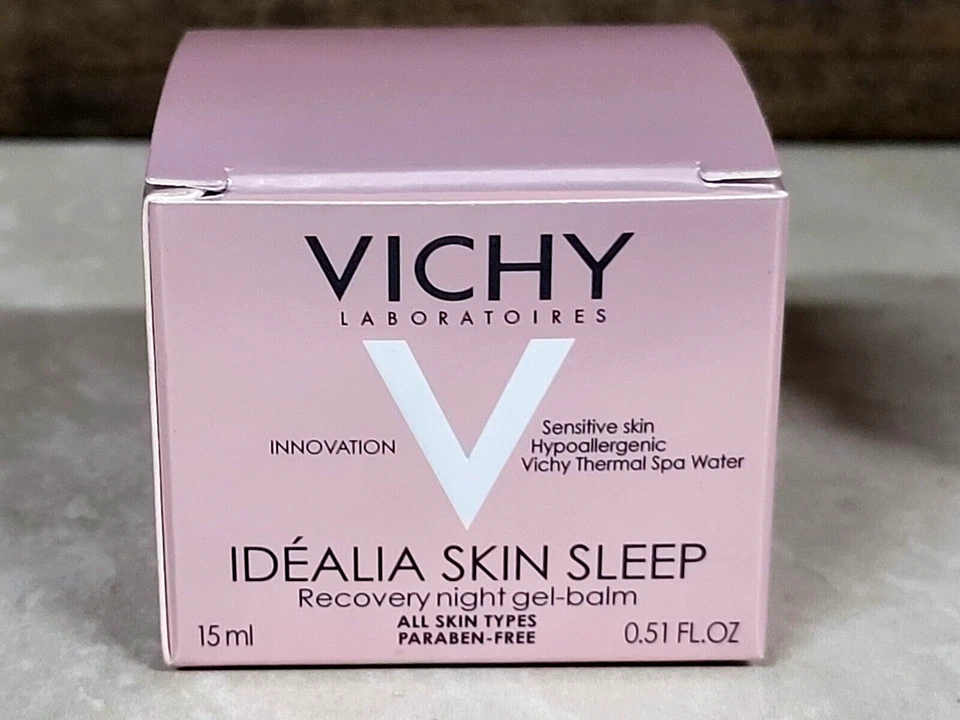 Vichy Idealia ~ Skin Sleep Recovery Night Gel-Balm ~ 0.51 oz 15 ml NIB - Image 3 of 3