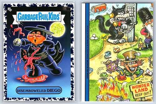 The Mask Of Zorro Diego Garbage Pail Kids GPK Black Spoof 2-Card Set - Picture 3 of 3