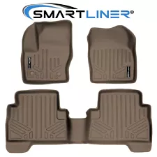 SMARTLINER Custom Fit Floor Mats 2 Row Liner Set OEM Tan 2013-2019 Ford Escape