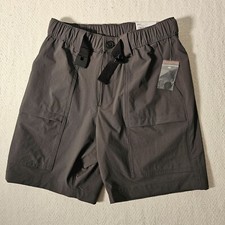 Sonoma Outdoor Cargo Shorts Mens 29 Gray Nylon Stretch Belted Elastic Waist NEW