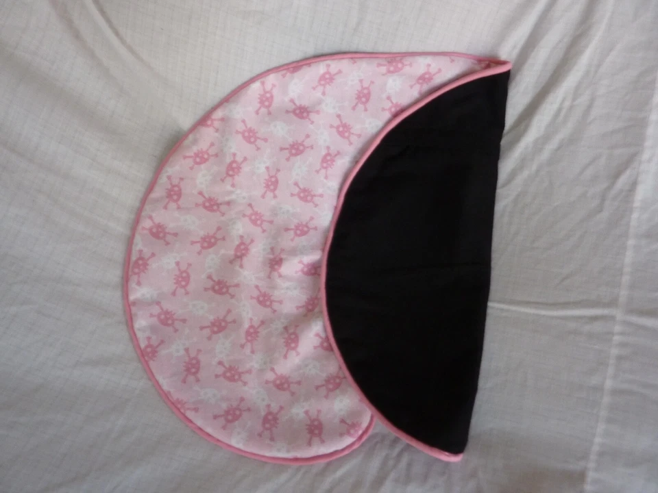 Skulls and Crossbones Pink White Nursing Pillow Cover - fits Boppy - Sample Sale - Image 2 of 4