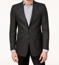  450 Calvin Klein Men's Gray Slim Fit Suit Jacket Blazer Sport Coat 40 R