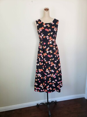 Chadwicks Floral Black Dress Size 6P