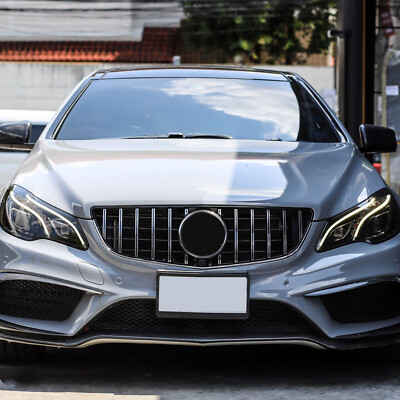GT Style Grille For 2014-2017 Mercedes C207/W207 E-Class Coupe - Black Chrome, No Camera Hole