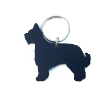 Briard Dog Keyring Bag Charm Keychain In Black