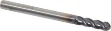 Kennametal 4067343 Carbide Ball End Mill: 3/16" Diam, 0.625" LOC, 4 Flute