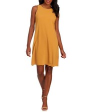 NEW NINE WEST YELLOW CUT BACK CAREER TRAPEZE DRESS SIZE 10