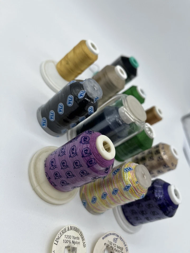 Robison-Anton Lot Of 12 Spools Rayon Cotton Nylon Embroidery Machine Thread - Image 2 of 4