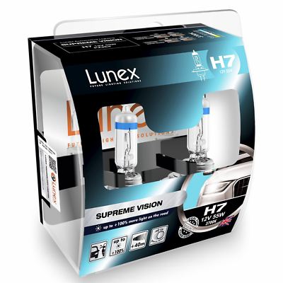 Lunex H7 Supreme Vision Halogen - Scheinwerferlampen Weiß Lampe Set