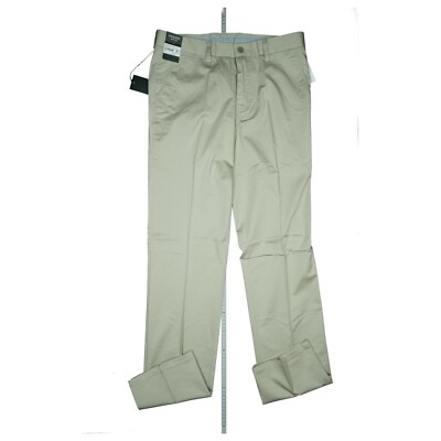 Sarar Men's Cotton Stretch Chino Casual Pants Slim Fit 48 W33 L32 Beige NEW