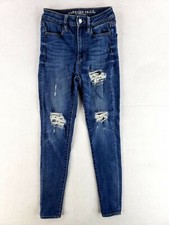 American Eagle Sz 00 Super Hi-Rise Jegging Super Super Stretch X Distressed