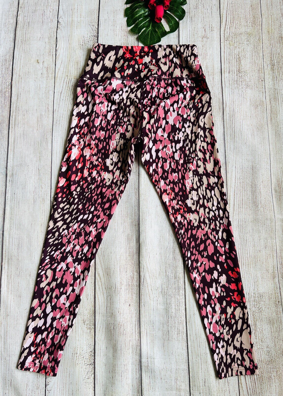 Leggings sportivi FILA donna colorati stampa animalier vita alta taglia M
