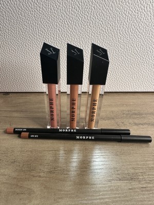MORPHE Liquid Lipstick And Liner Bundle Light Node Colors & Clear MORPHE Bag