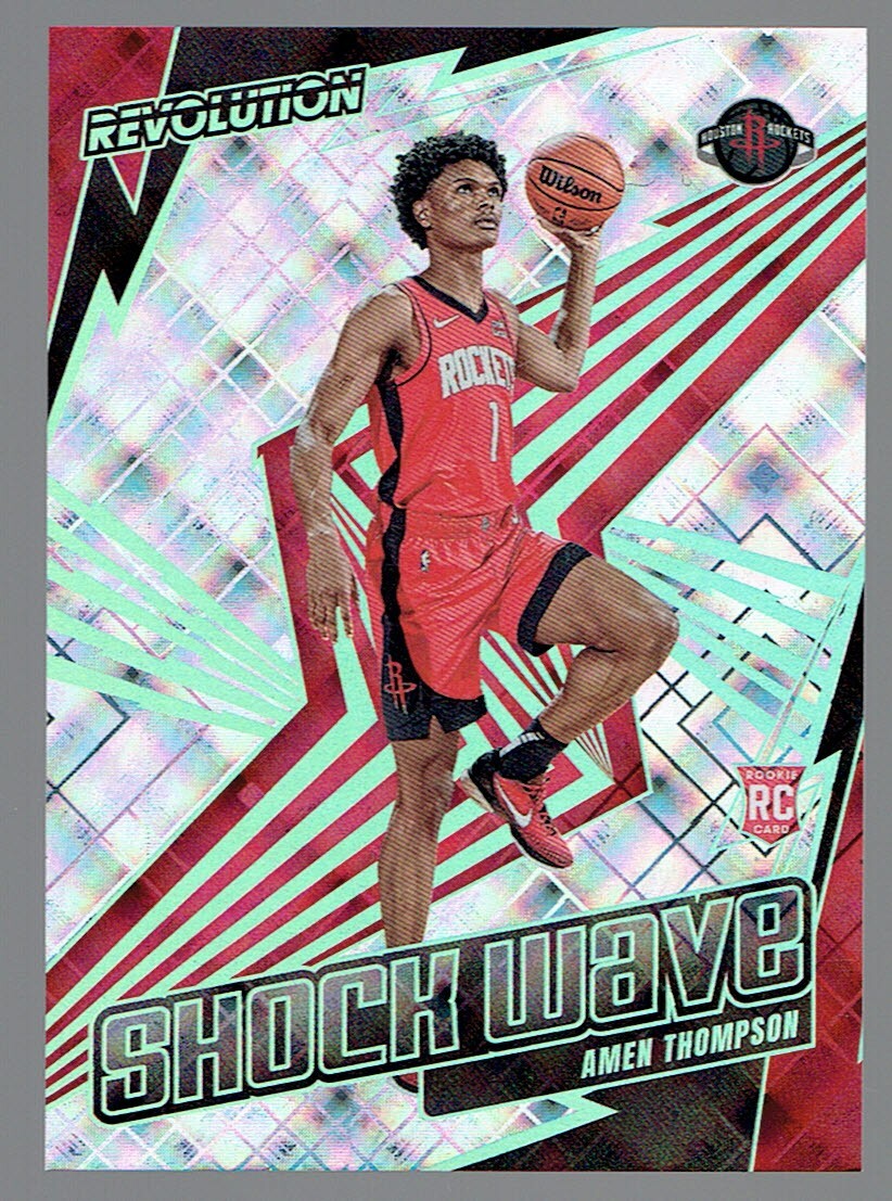 2023-24 Panini Revolution Amen Thompson Shock Wave Rookie RC Cosmic 83/99