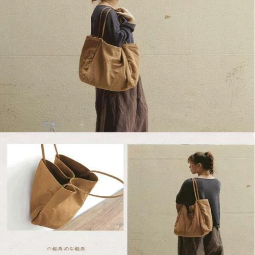 Fashion Womens Loose Casual Slouchy Canvas Big Bags Shoulder Bags Big Tote - Picture 6 of 20