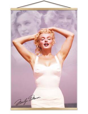 Marilyn Monroe  Collage Poster - 24'' x 36''  with Poster Hanger Natural Color
