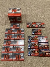 Sony Maxell TDK Cassette Tape Lot C-HF90HFC D60 D90 UR 120 New Sealed Lot of 20