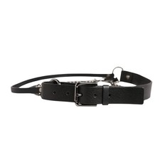 DOLCE & GABBANA Belt Black Leather Silver Chain Waist Men 95cm / 38in 1000usd